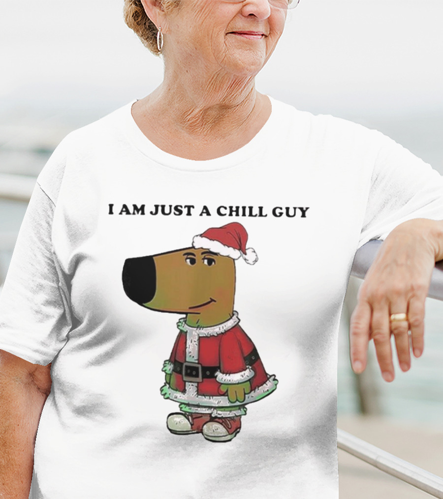 I Am Just A Chill Guy Santa Hat Christmas Meme T-Shirt