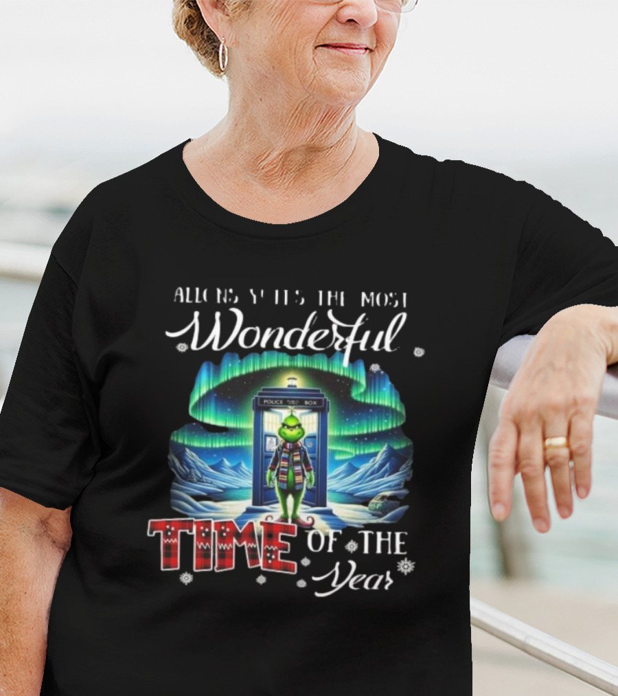 Allons-Y It’s The Most Wonderful Time Of The Year Grinch Police Box T-Shirt