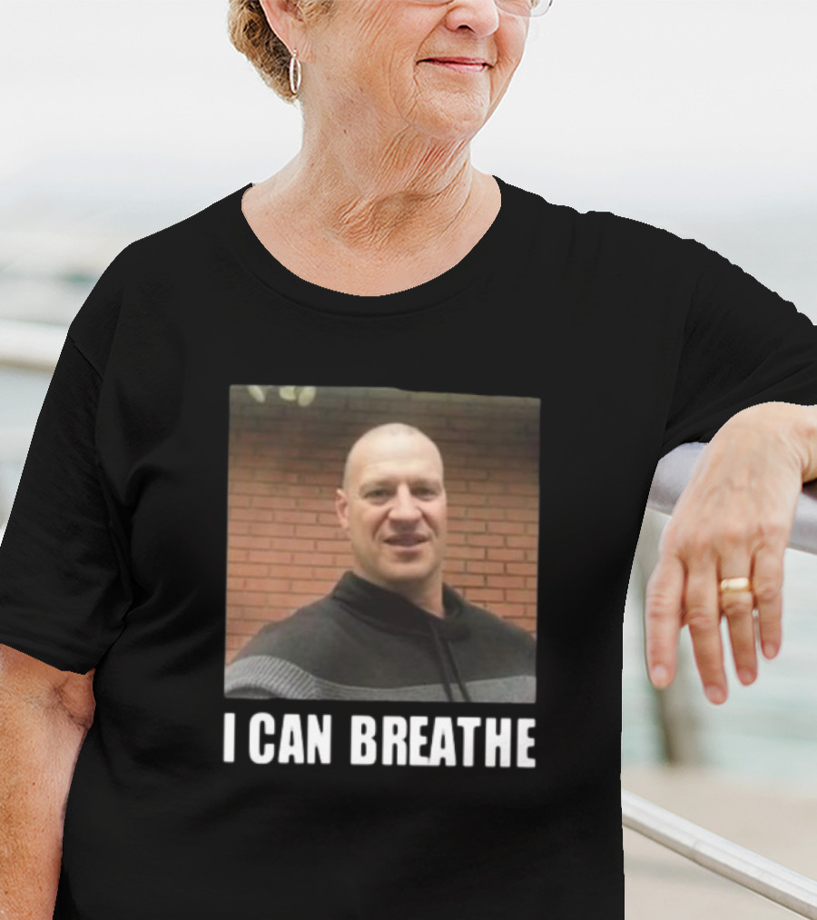 Bruhtees I Can Breathe Man Smiling Against Brick Wall T-Shirt