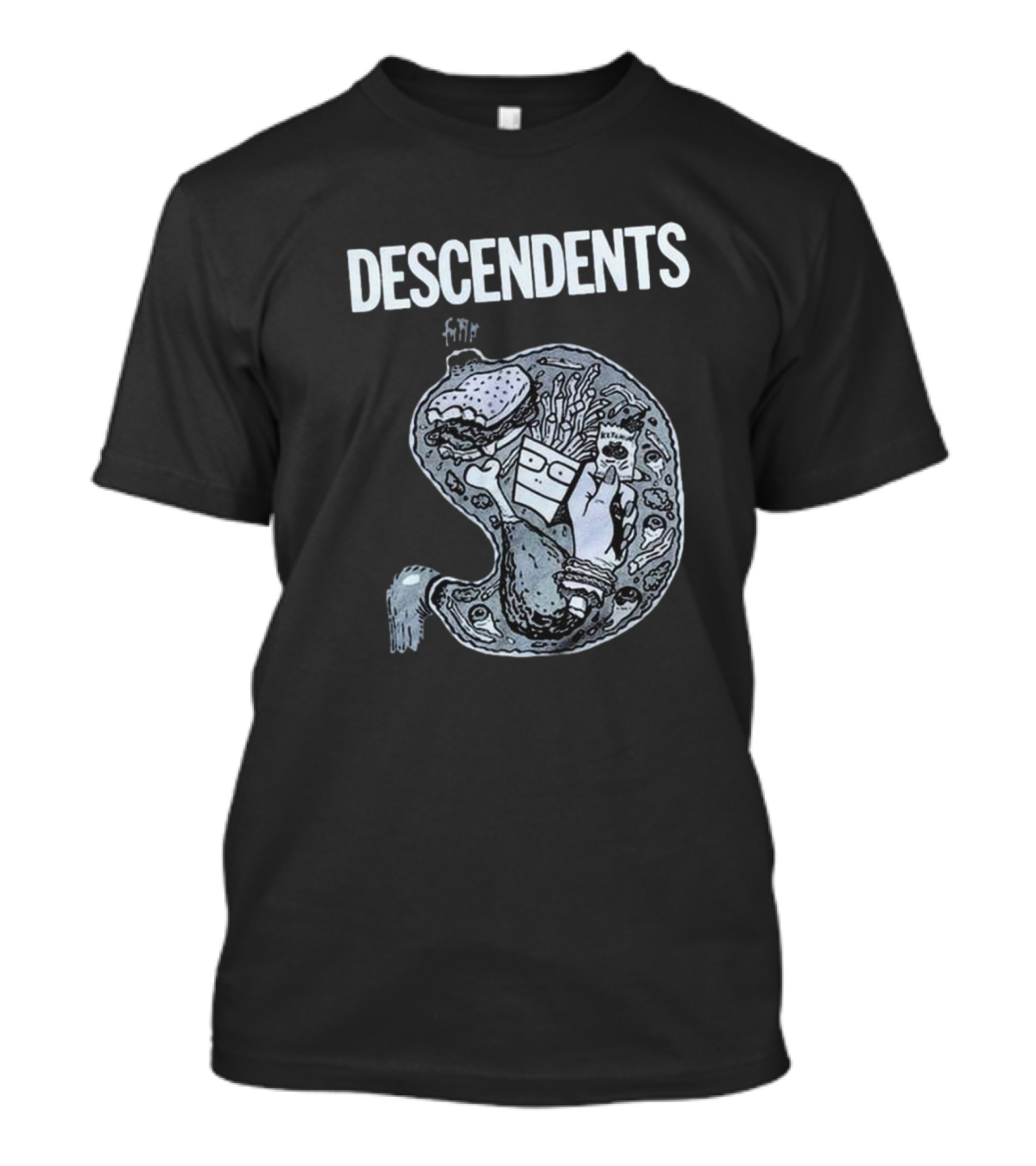 DESCENDENTS Hypercaffium Spazzinate Funny Stomach Graphic T-Shirt