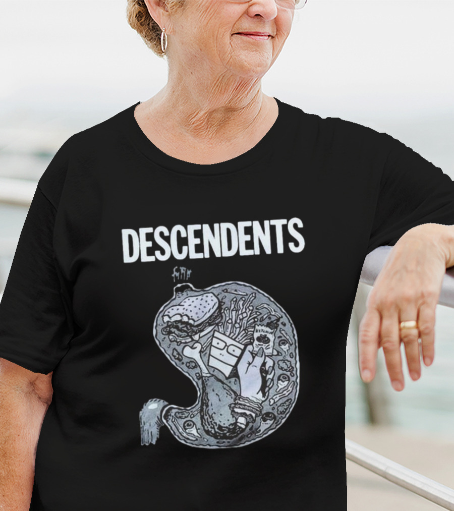 DESCENDENTS Hypercaffium Spazzinate Funny Stomach Graphic T-Shirt