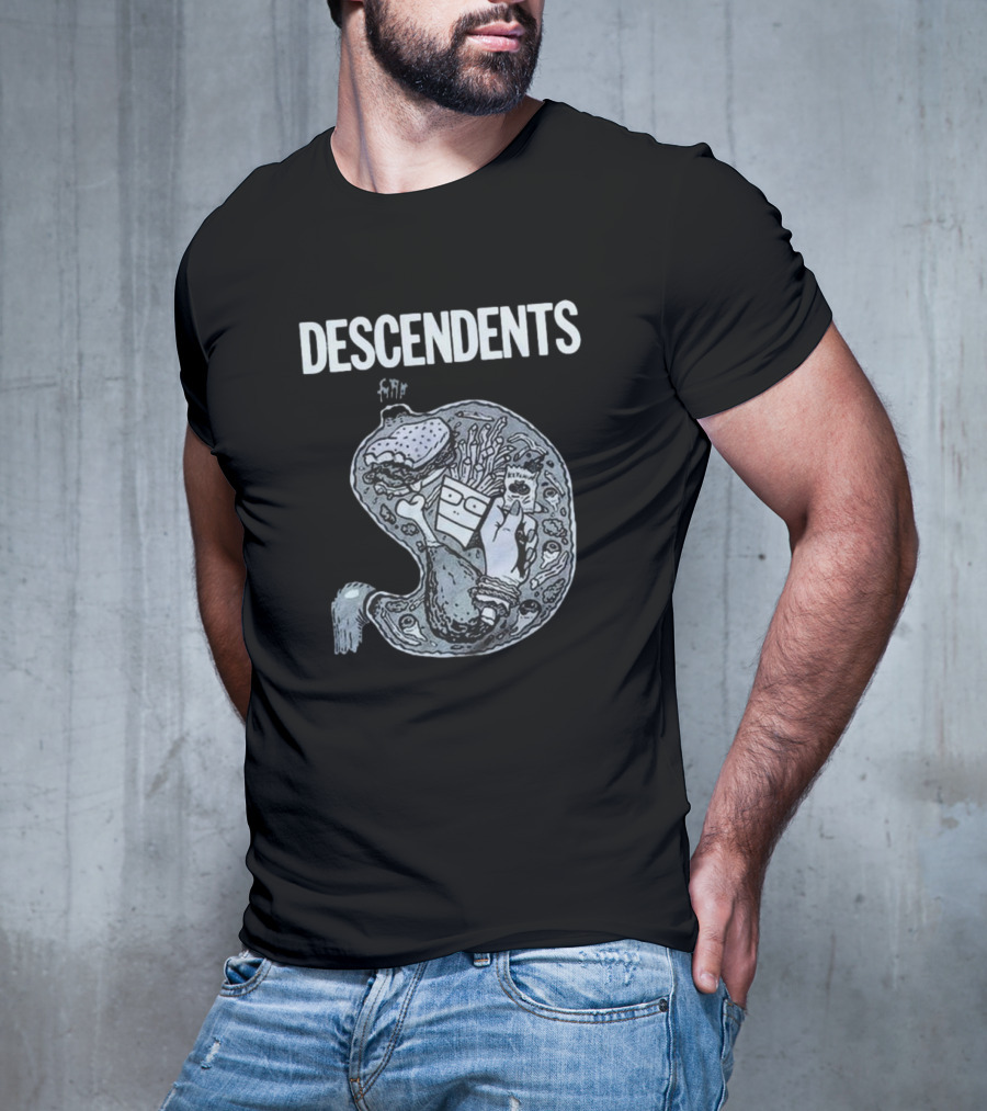 DESCENDENTS Hypercaffium Spazzinate Funny Stomach Graphic T-Shirt