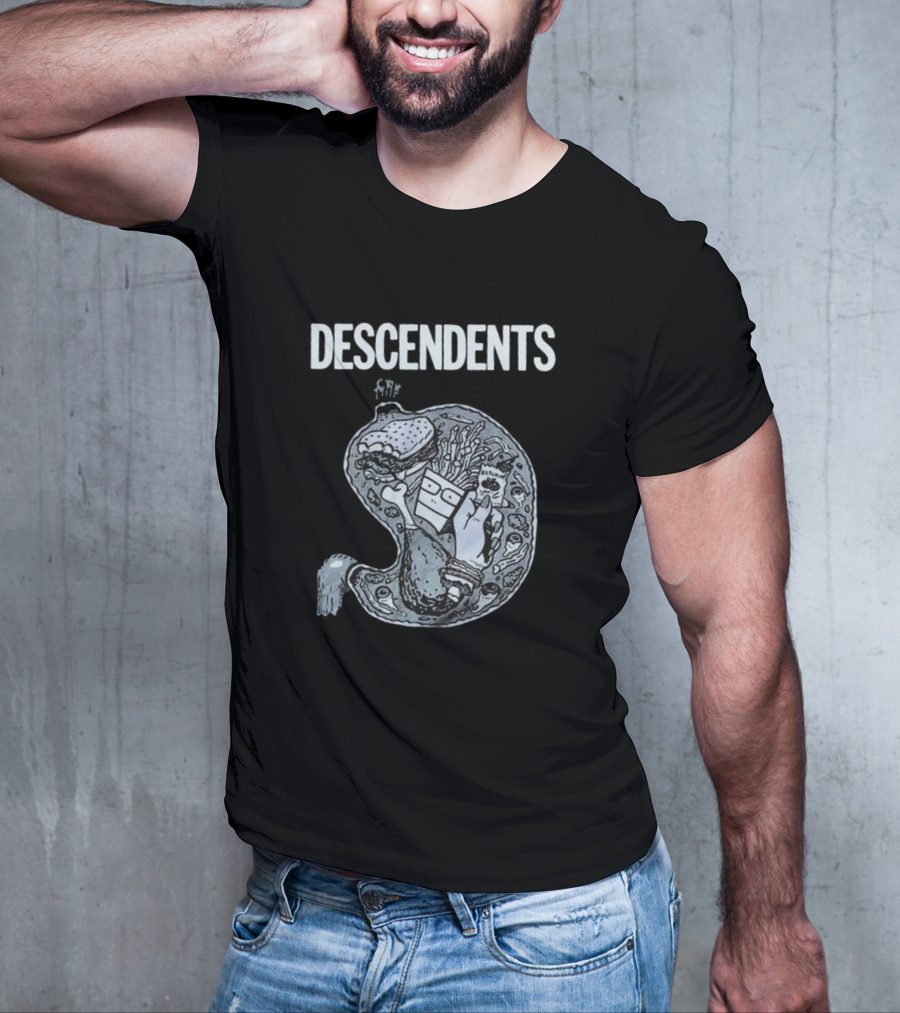 DESCENDENTS Hypercaffium Spazzinate Funny Stomach Graphic T-Shirt