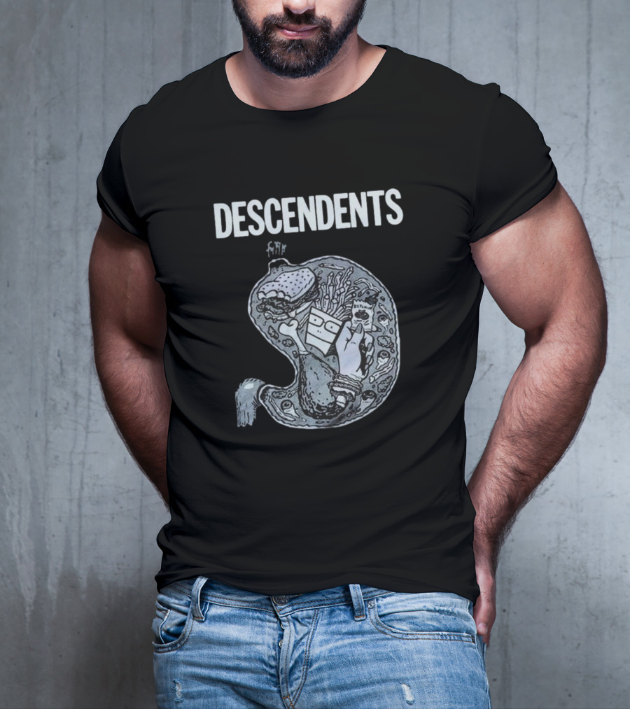 DESCENDENTS Hypercaffium Spazzinate Funny Stomach Graphic T-Shirt