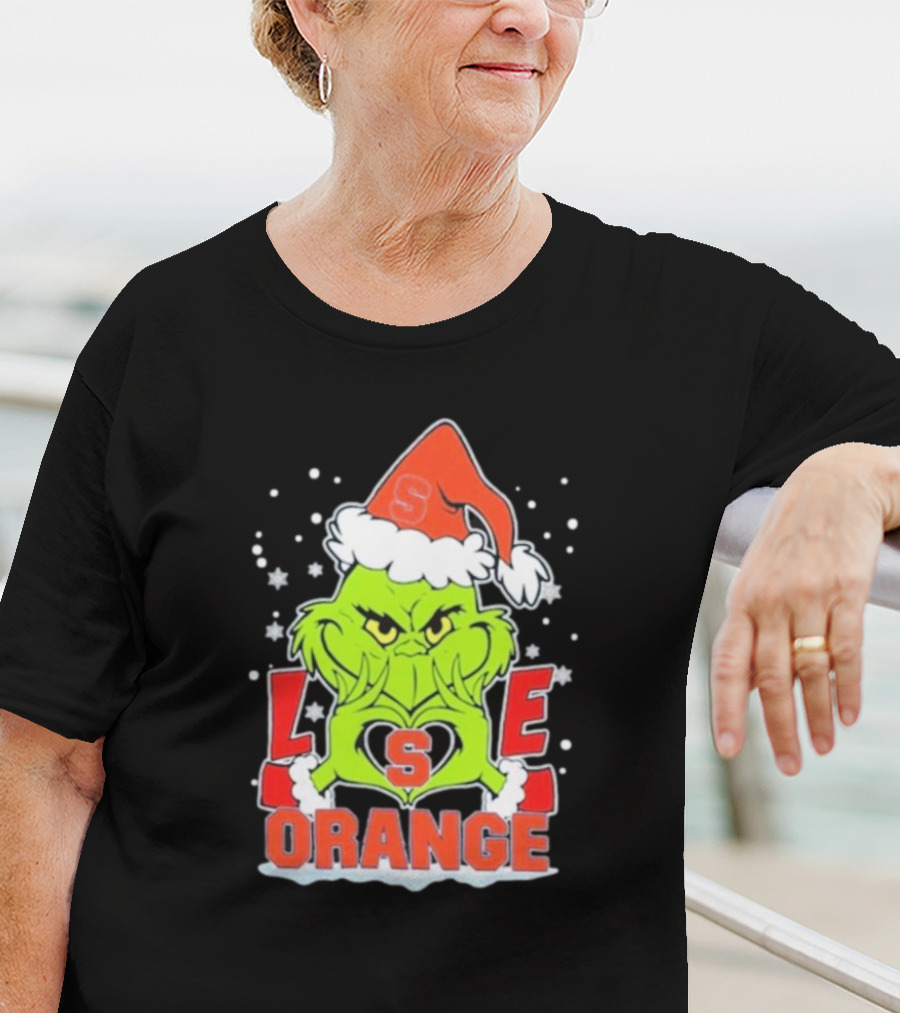 Grinch Love Syracuse Orange Football Christmas T-Shirt