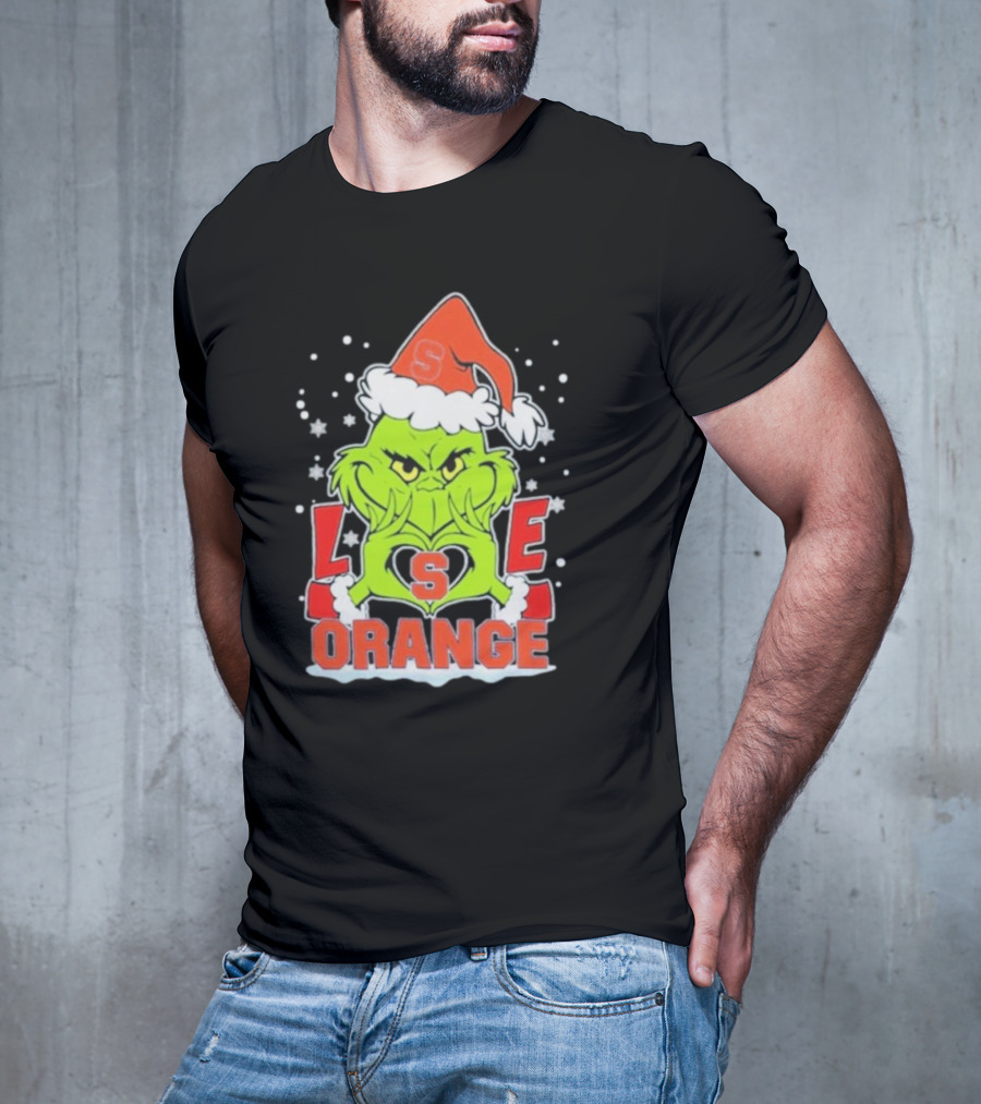 Grinch Love Syracuse Orange Football Christmas T-Shirt