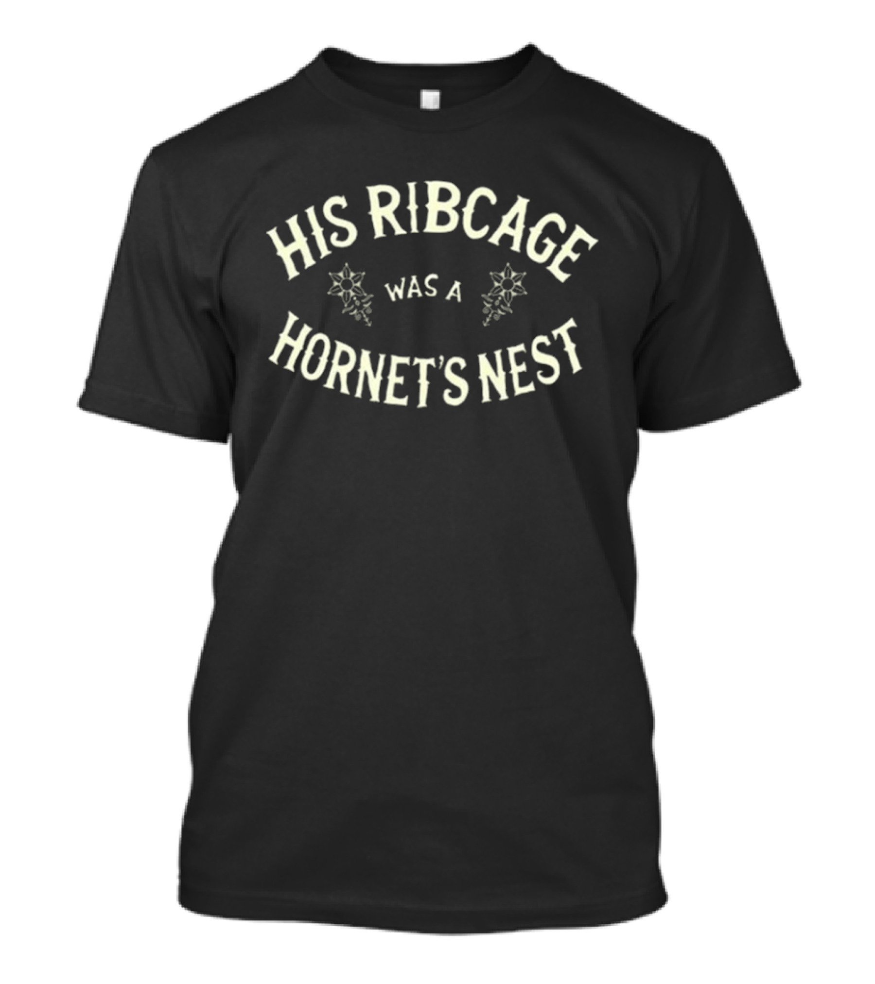 His Ribcage Was A Hornet’s Nest Vintage Typography With Decorative Symbols T-Shirt