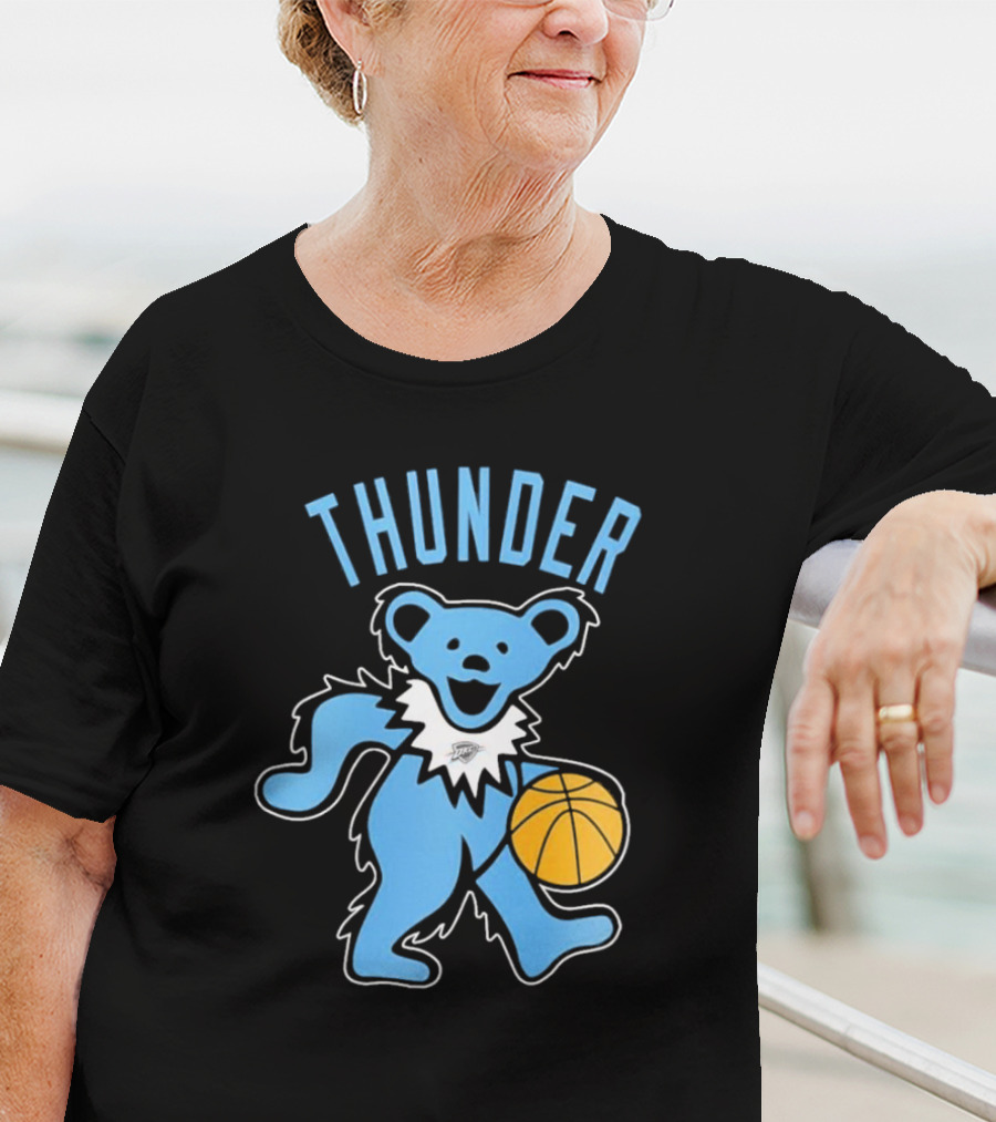 Oklahoma City Thunder Grateful Dead Dancing Bear Basketball T-Shirt