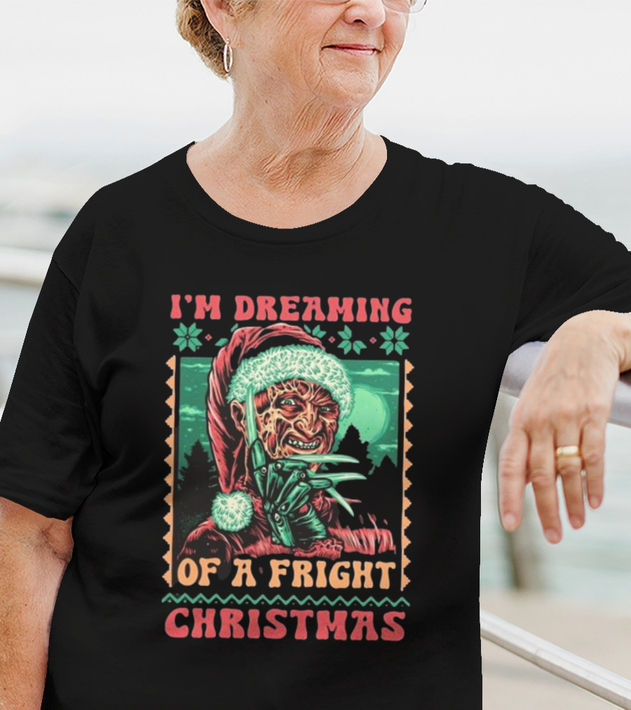 I’m Dreaming Of A Fright Christmas Santa Horror Claws Moon Holiday Scary Night T-Shirt