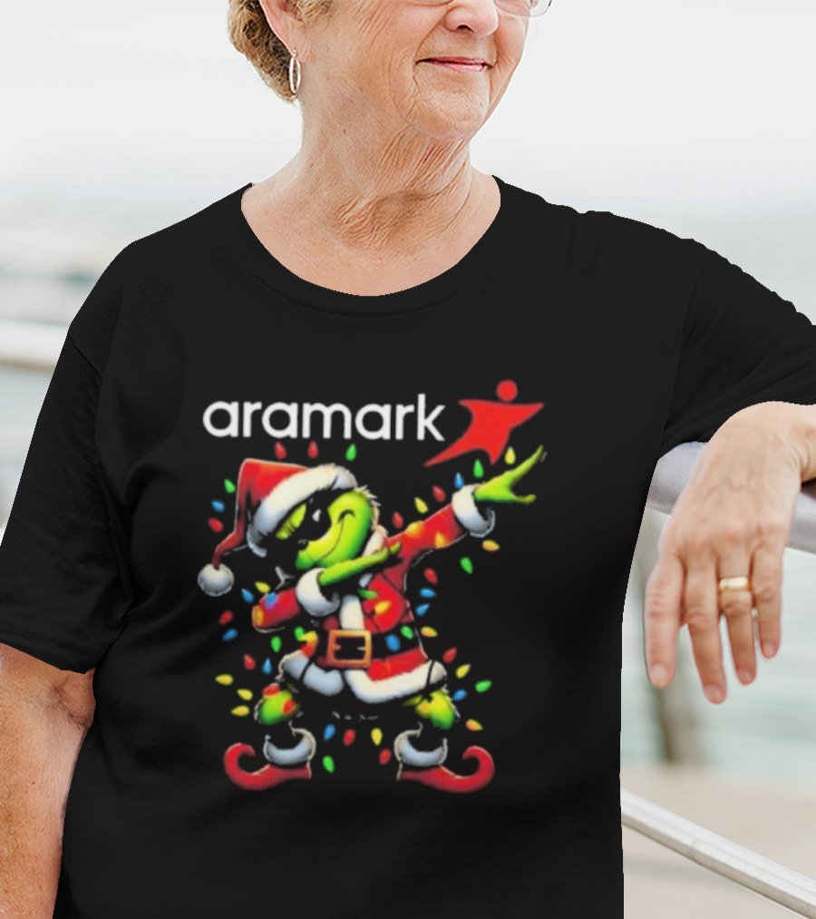 Aramark Santa Grinch Dabbing Christmas T-Shirt