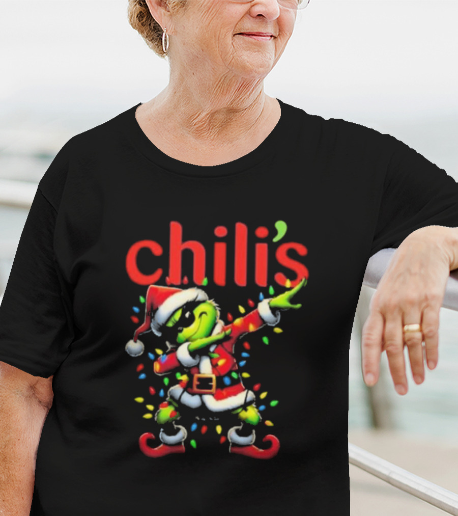 Chili's Santa Grinch Dabbing Merry Christmas T-Shirt