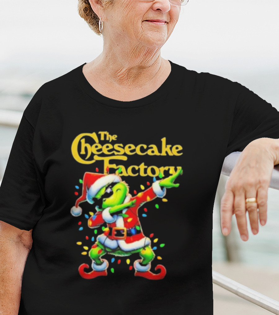 The Cheesecake Factory Santa Grinch Dabbing Merry Christmas T-Shirt
