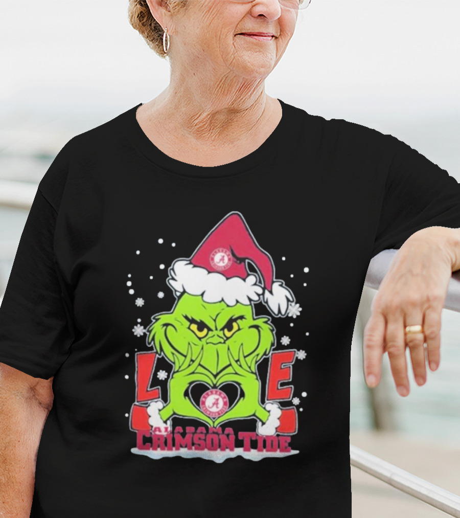 The Grinch Love Crimson Tide Alabama Football Christmas T-Shirt