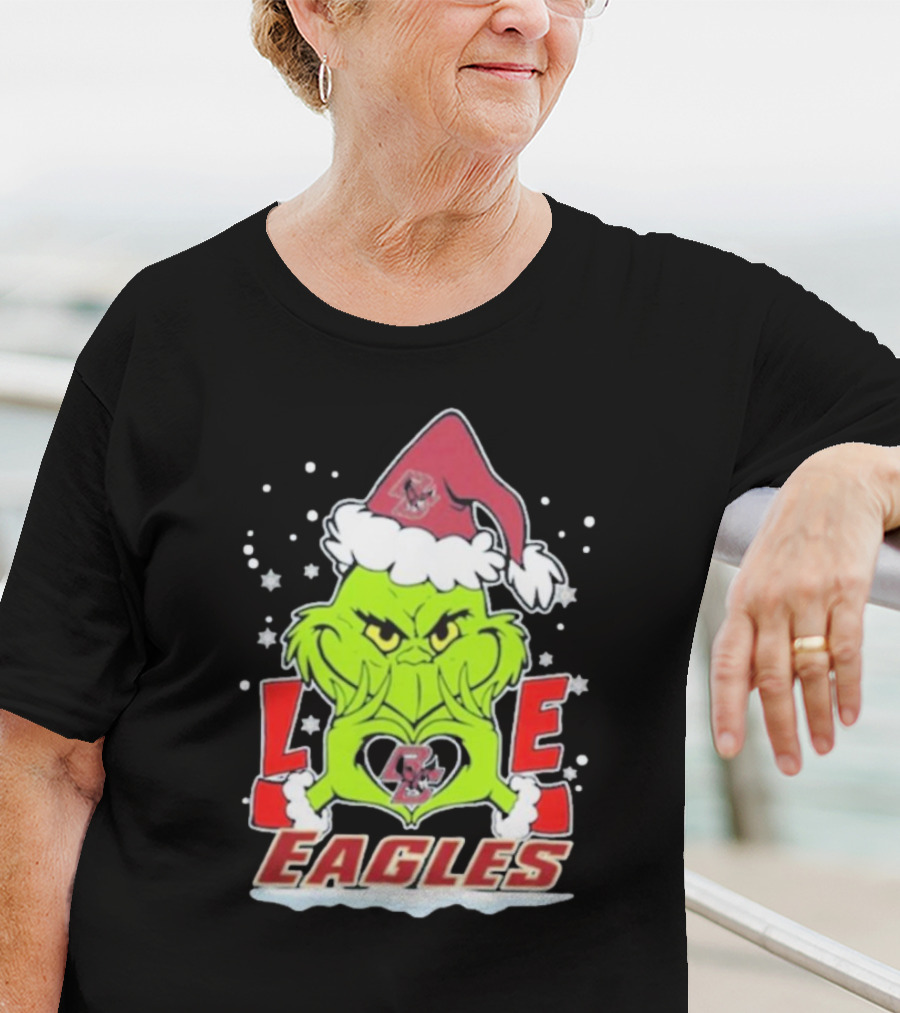 The Grinch Love Boston College Eagles Christmas Football T-Shirt