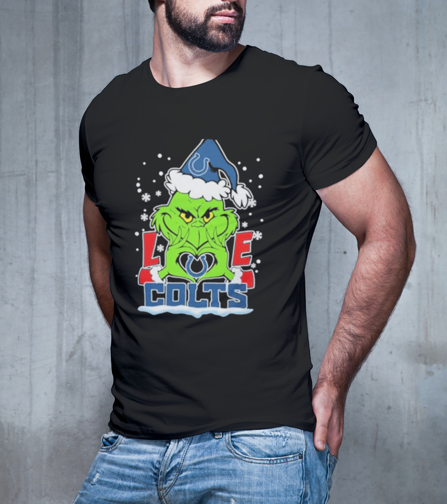 The Grinch Love Indianapolis Colts Football Christmas T-Shirt