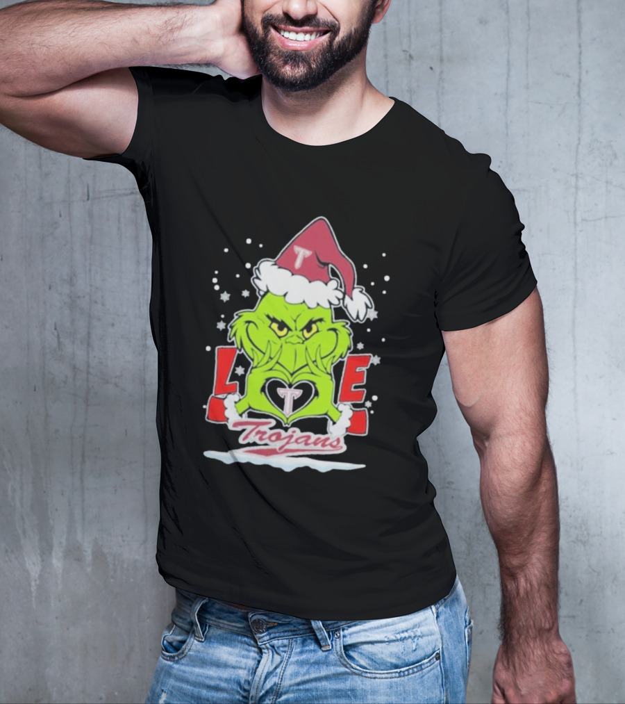 The Grinch Love Troy Trojans Christmas T-Shirt