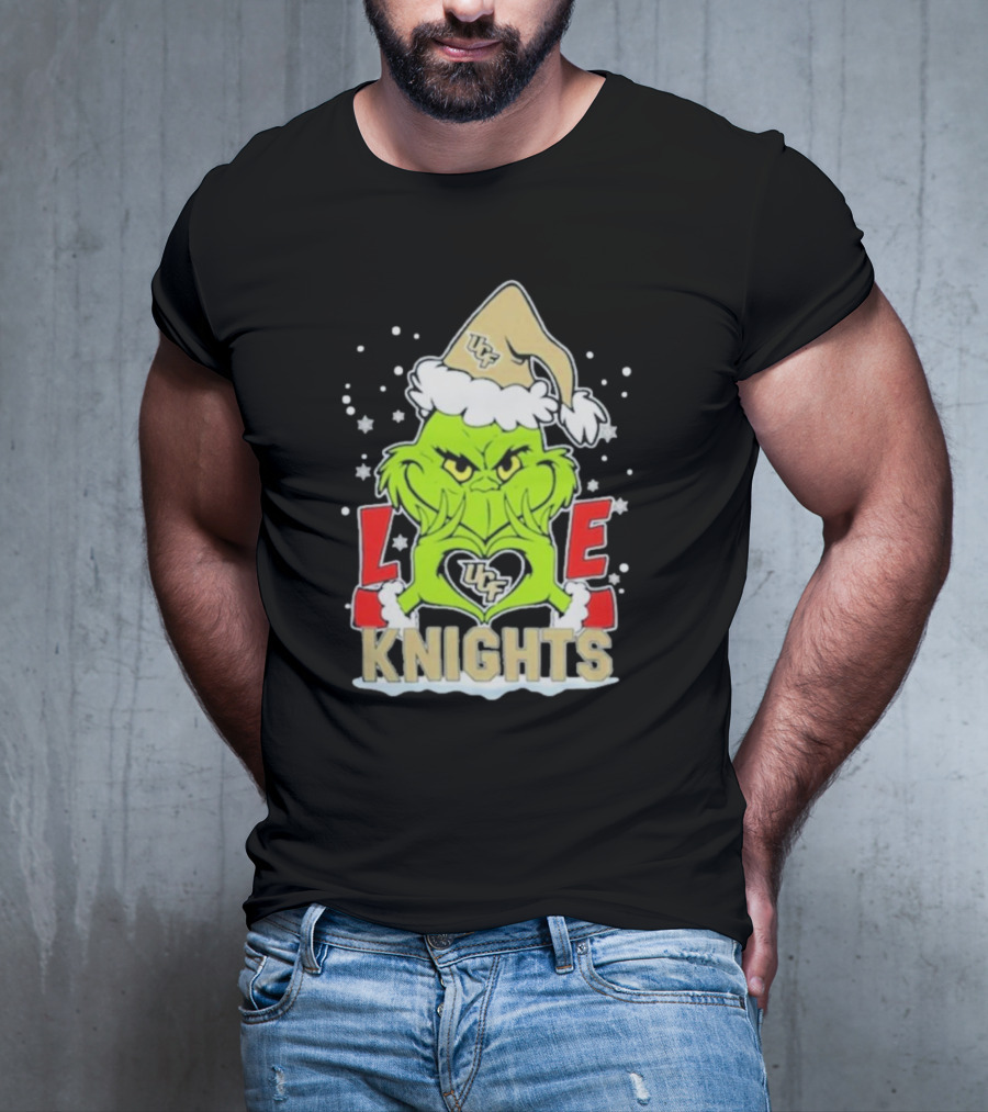 Grinch Love UCF Knights Christmas Football T-Shirt