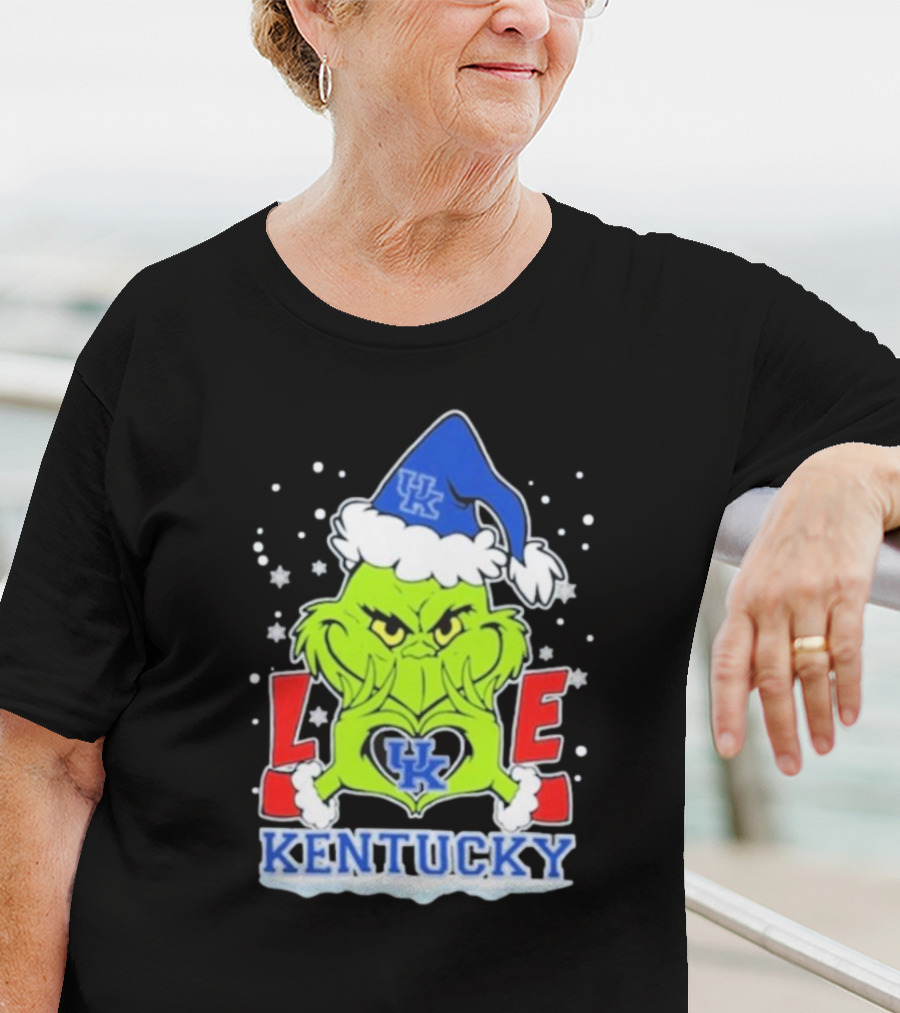 Grinch Love Kentucky Wildcats Football Christmas T-Shirt