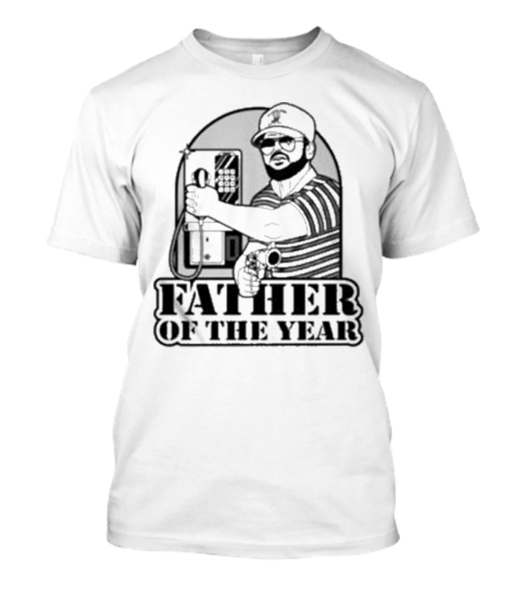 AK Guy Father Of The Year Phone Booth And Gun T-Shirt