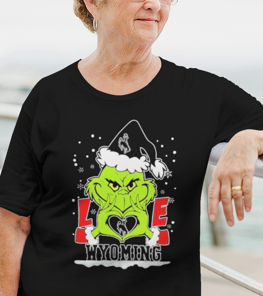The Grinch Love Wyoming Cowboys Christmas T-Shirt