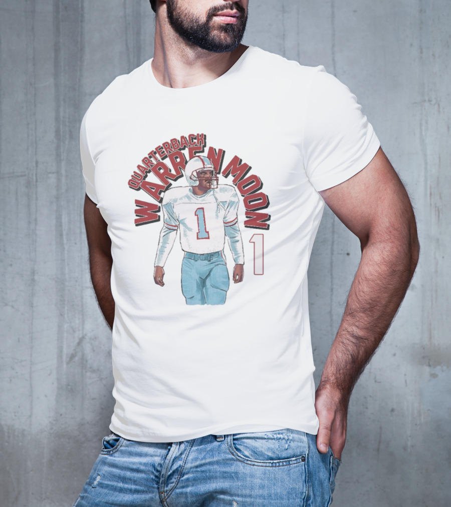 Warren Moon Quarterback Houston Oilers Number 1 T-Shirt