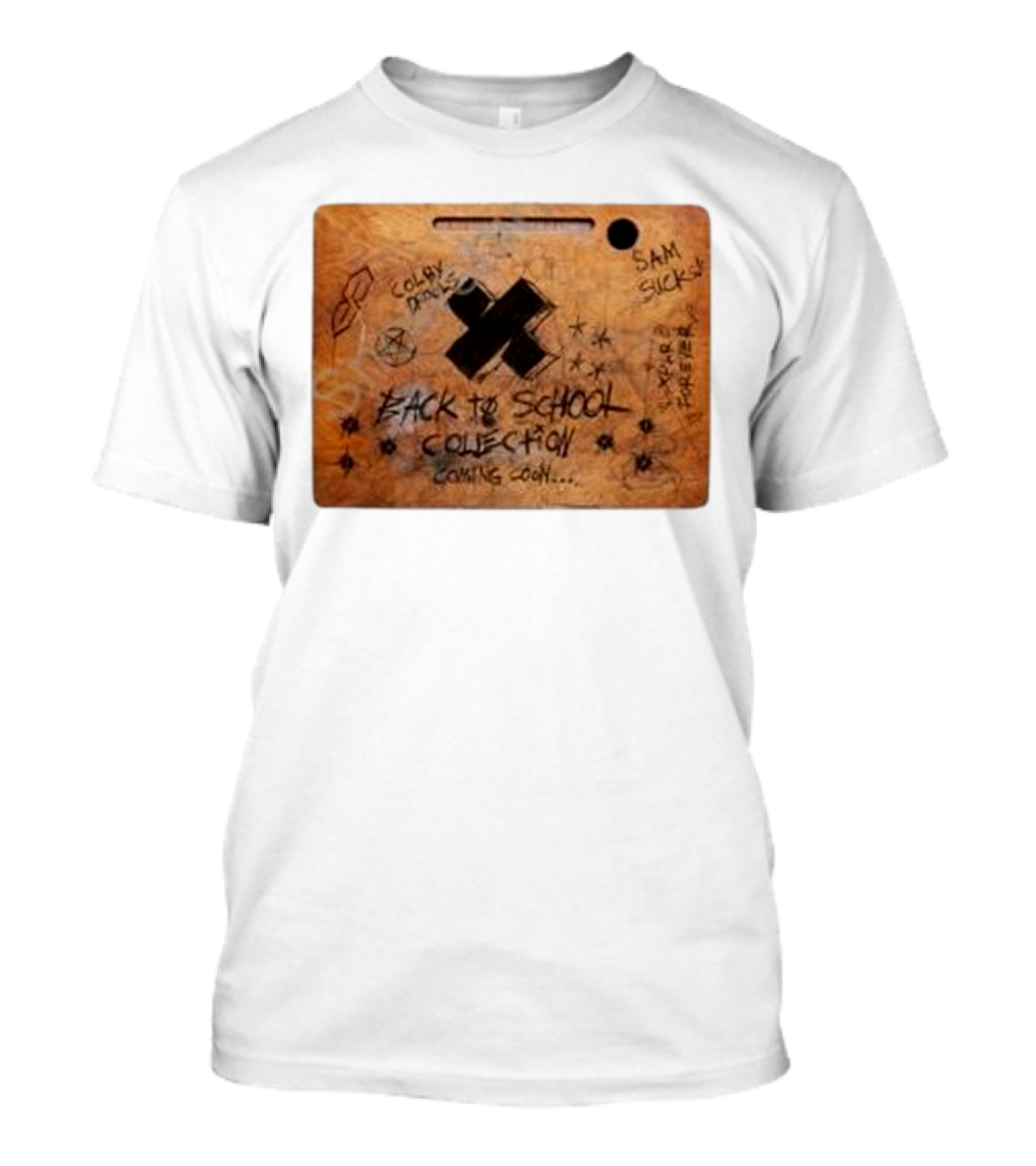 Sam And Colby Merch Store XPLR Back To School Collection Coming Soon Colby Draws Sam Sucks T-Shirt