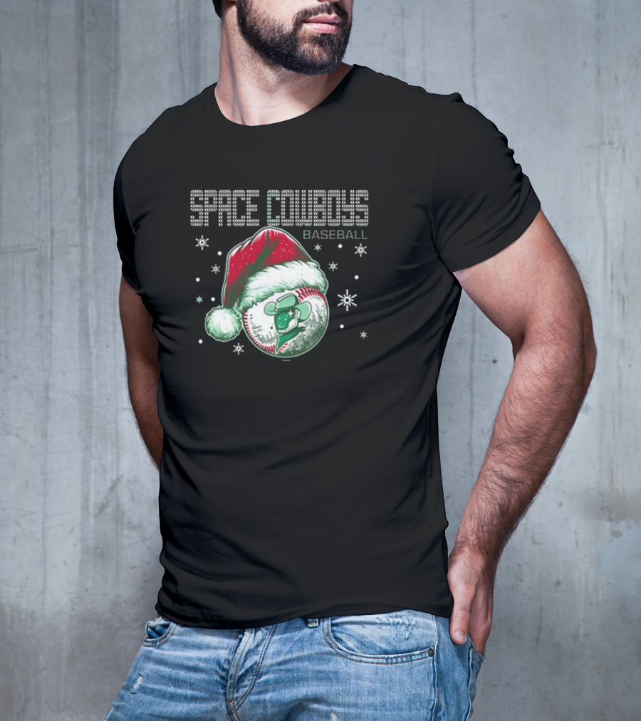 Space Cowboys Baseball Santa Hat Christmas Sweater T-Shirt