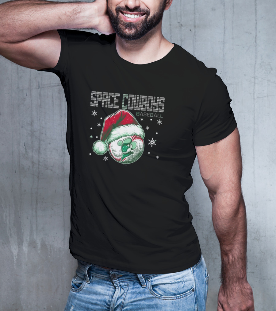 Space Cowboys Baseball Santa Hat Christmas Sweater T-Shirt