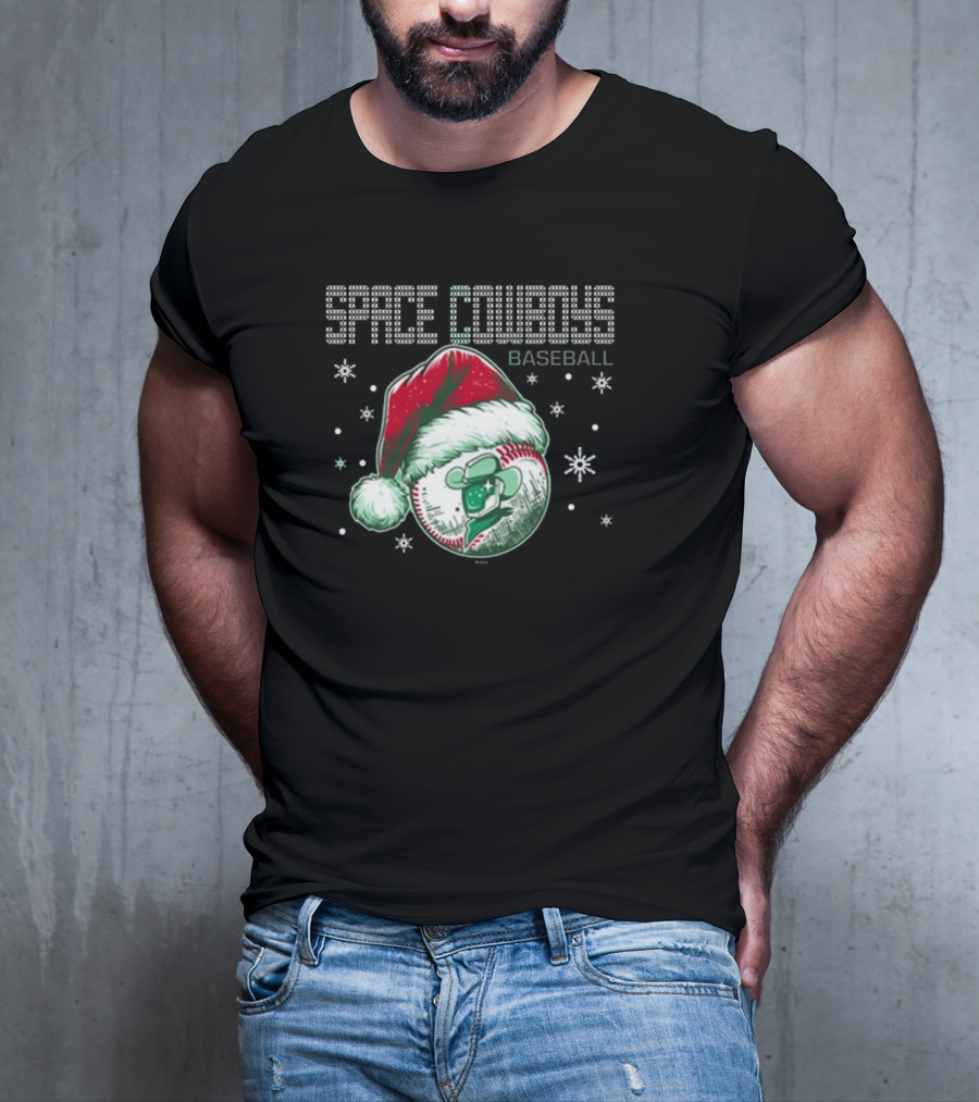 Space Cowboys Baseball Santa Hat Christmas Sweater T-Shirt