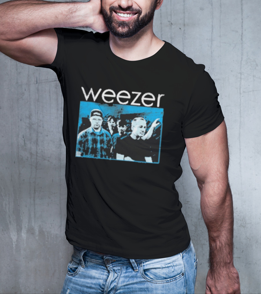 Weezer Band Blue Album Photo T-Shirt