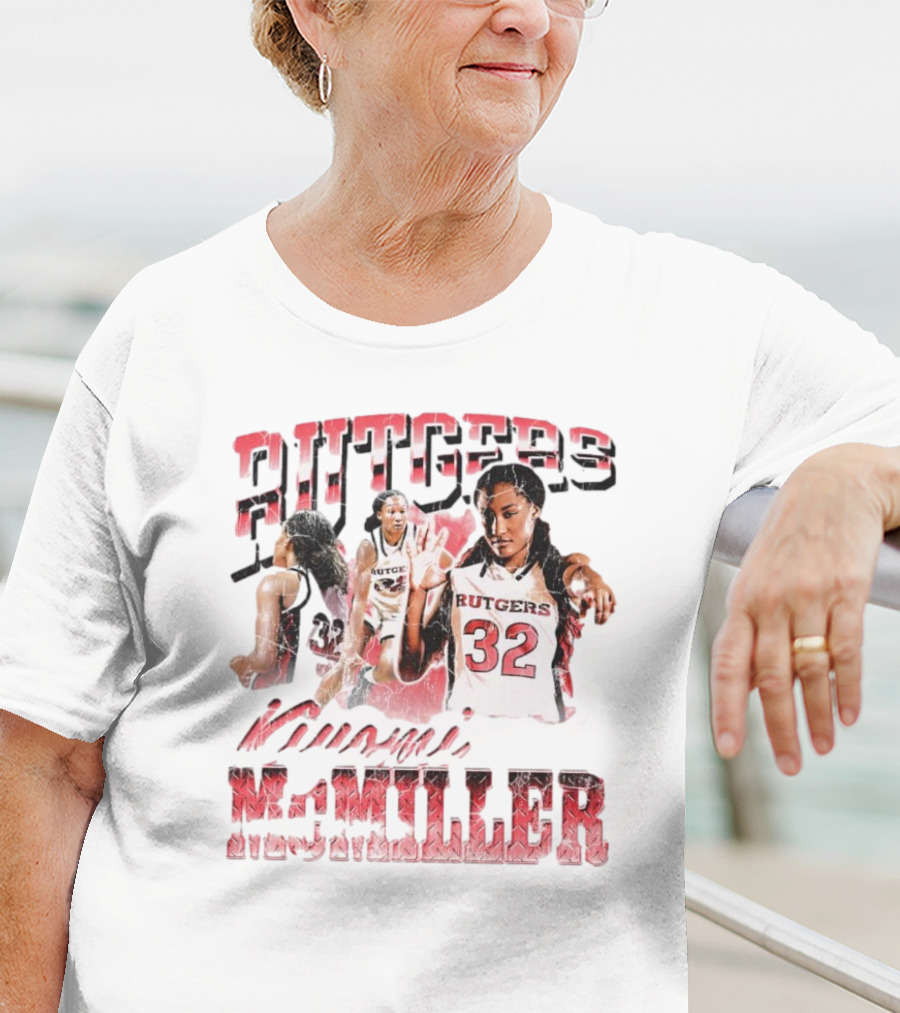 Rutgers Scarlet Knights Kiyomi McMiller 90s Retro Basketball Action 32 T-Shirt