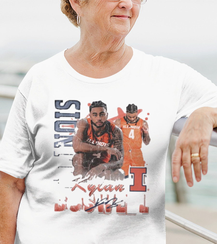 Kylan Boswell Illinois Fighting Illini 90s Signature Classic Player Collection T-Shirt