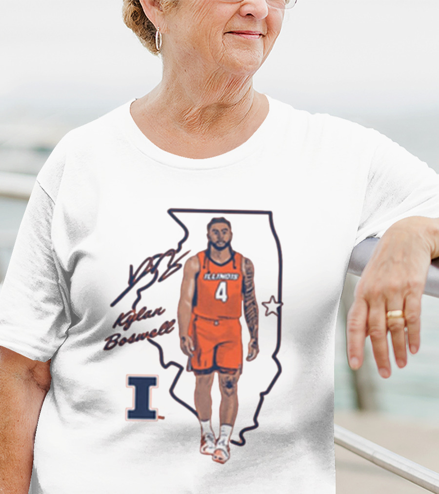 Kylan Boswell Illinois Fighting Illini Signature Collection T-Shirt