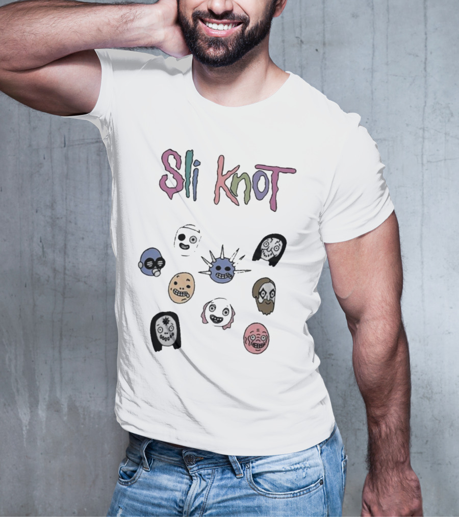 Sli Knot Cartoon Faces Collection From Custer T-Shirt