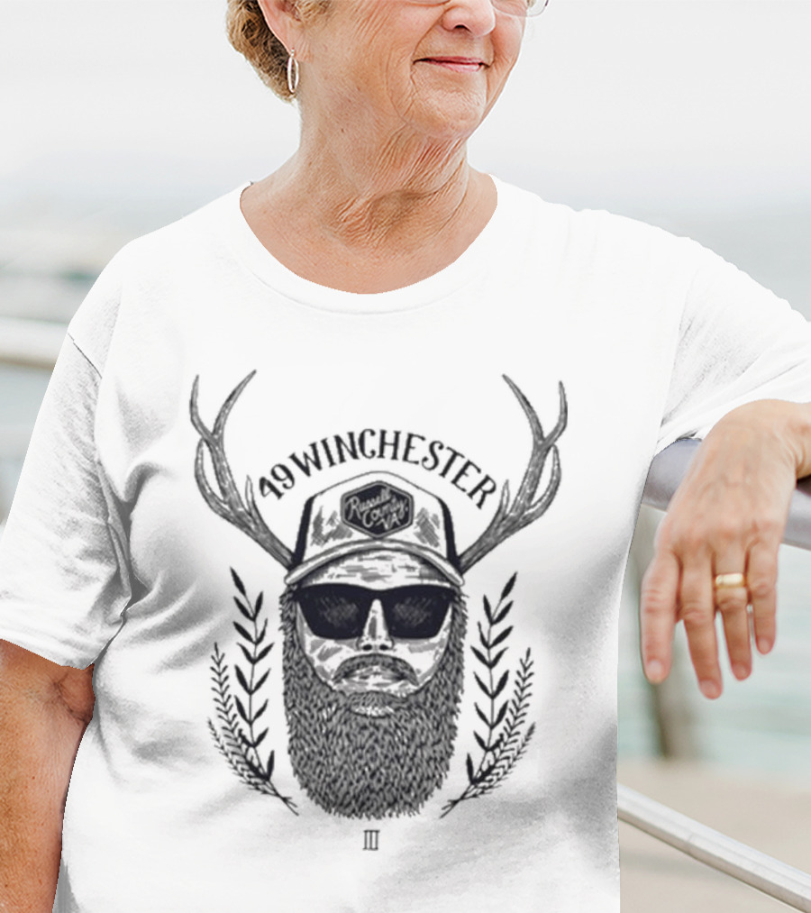 49 Winchester III Rustic Antler Beard Retro T-Shirt