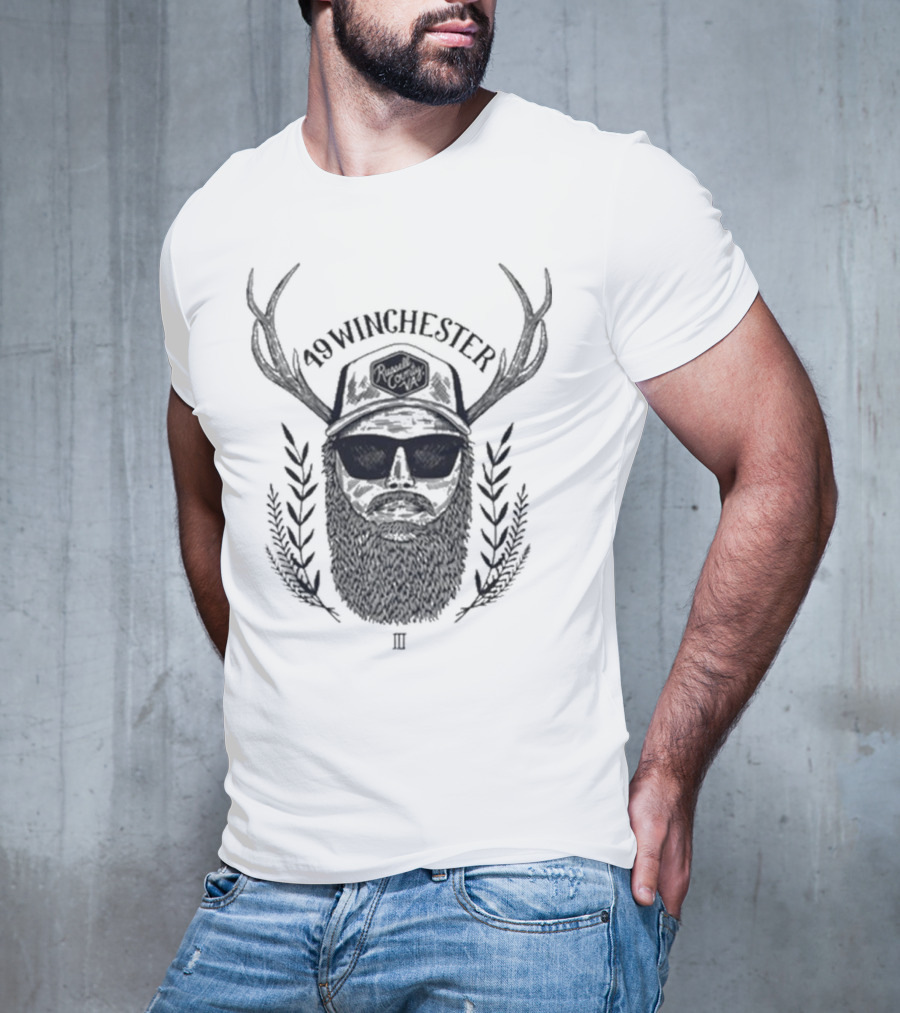49 Winchester III Rustic Antler Beard Retro T-Shirt
