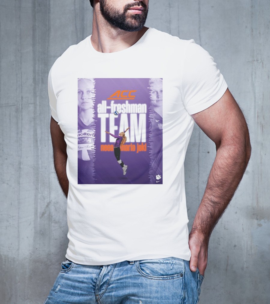 Clemson Tigers ACC All-Freshman Team Neea Maria Joki Volleyball Achievement T-Shirt