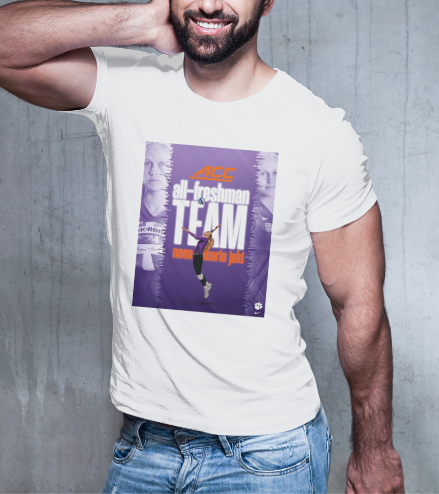 Clemson Tigers ACC All-Freshman Team Neea Maria Joki Volleyball Achievement T-Shirt