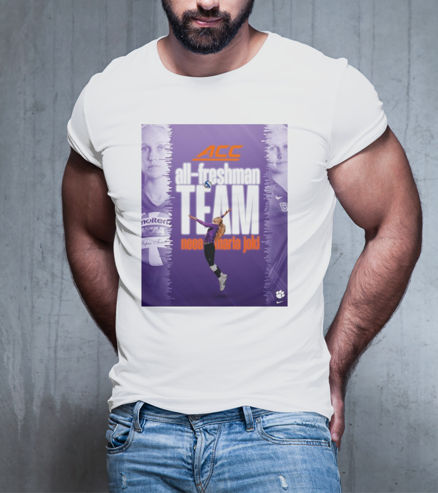 Clemson Tigers ACC All-Freshman Team Neea Maria Joki Volleyball Achievement T-Shirt