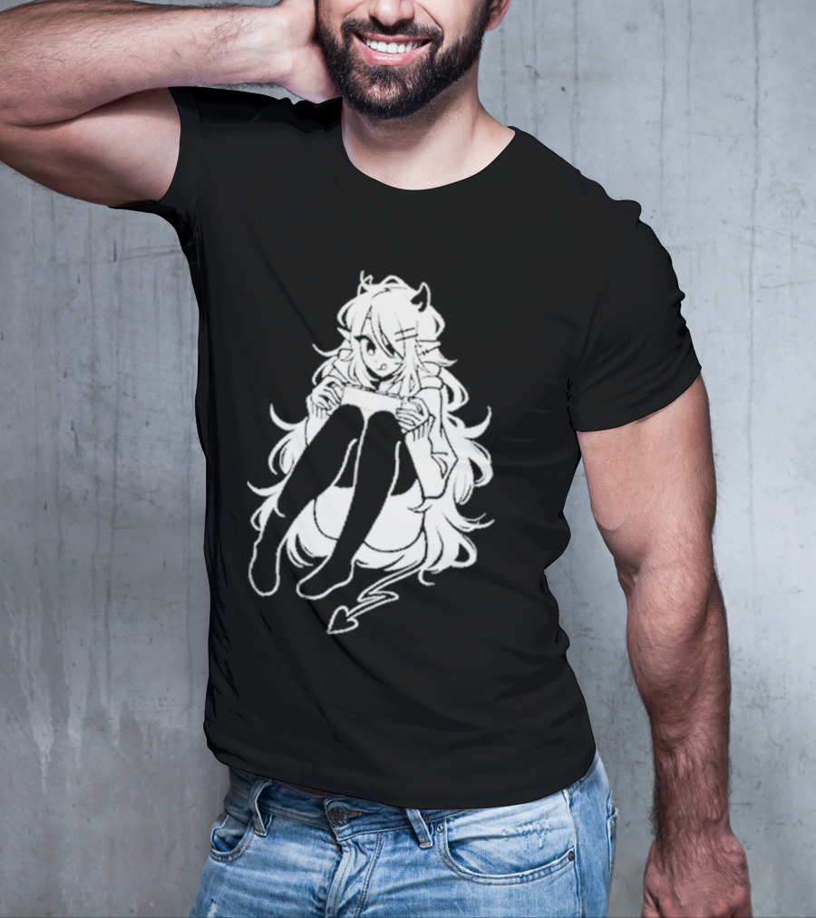 Meg Maybe Idk Anime Demon Girl Sitting With Heart Tail T-Shirt