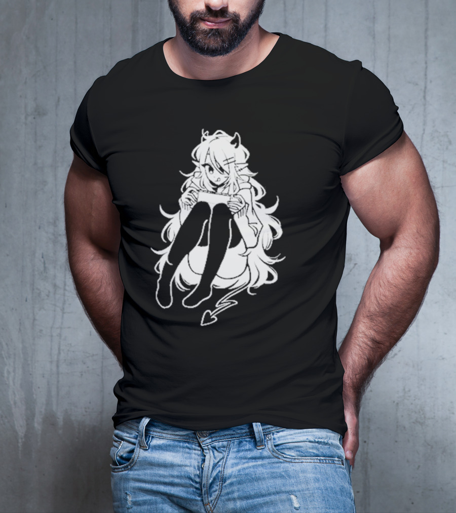 Meg Maybe Idk Anime Demon Girl Sitting With Heart Tail T-Shirt