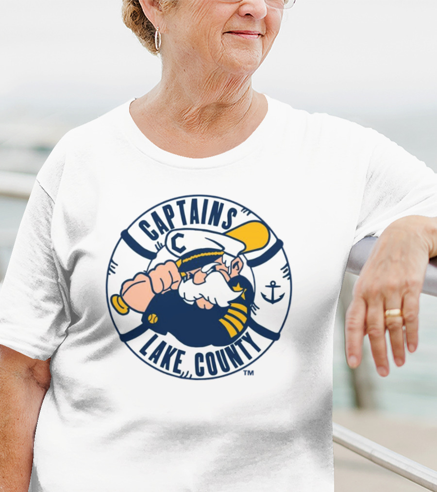 Captain Lake County Anchored Character Captains T-Shirt