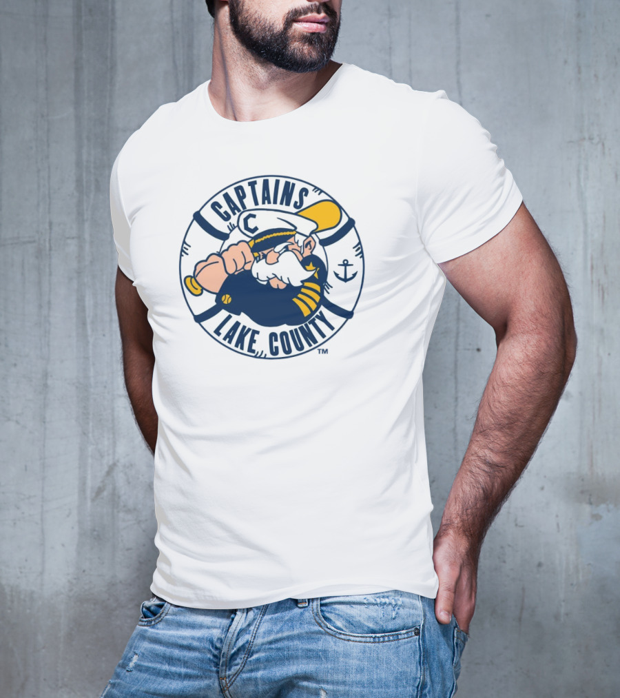 Captain Lake County Anchored Character Captains T-Shirt