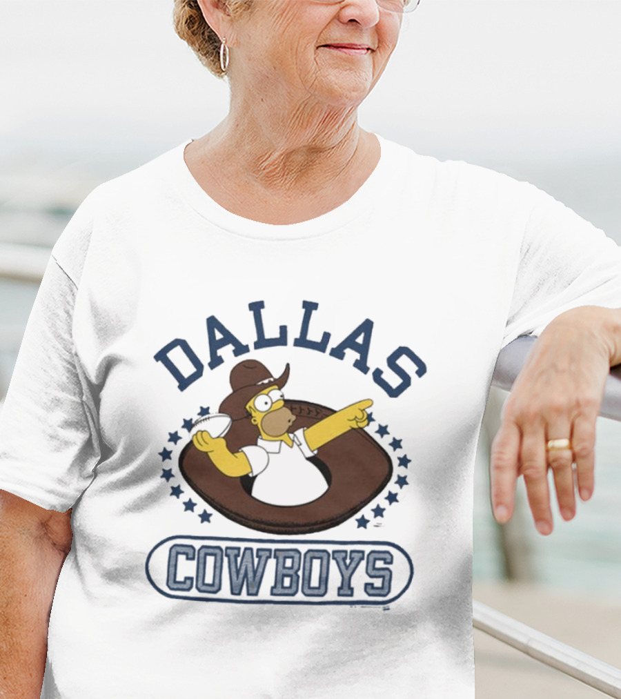 Dallas Cowboys Homer Simpson Football NFL Crossover T-Shirt