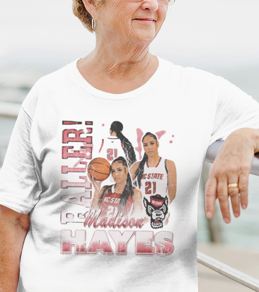 Madison Hayes NC State Wolfpack Raller 21 Retro 90s T-Shirt