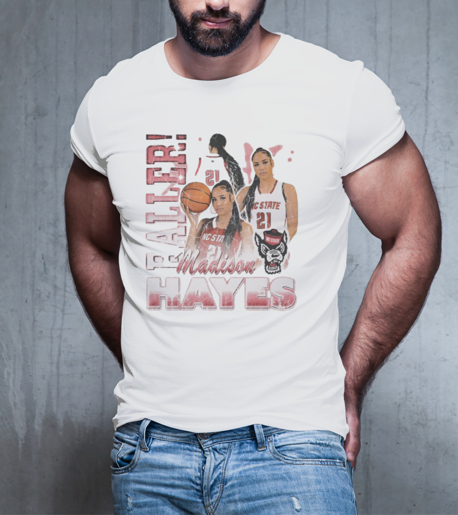 Madison Hayes NC State Wolfpack Raller 21 Retro 90s T-Shirt