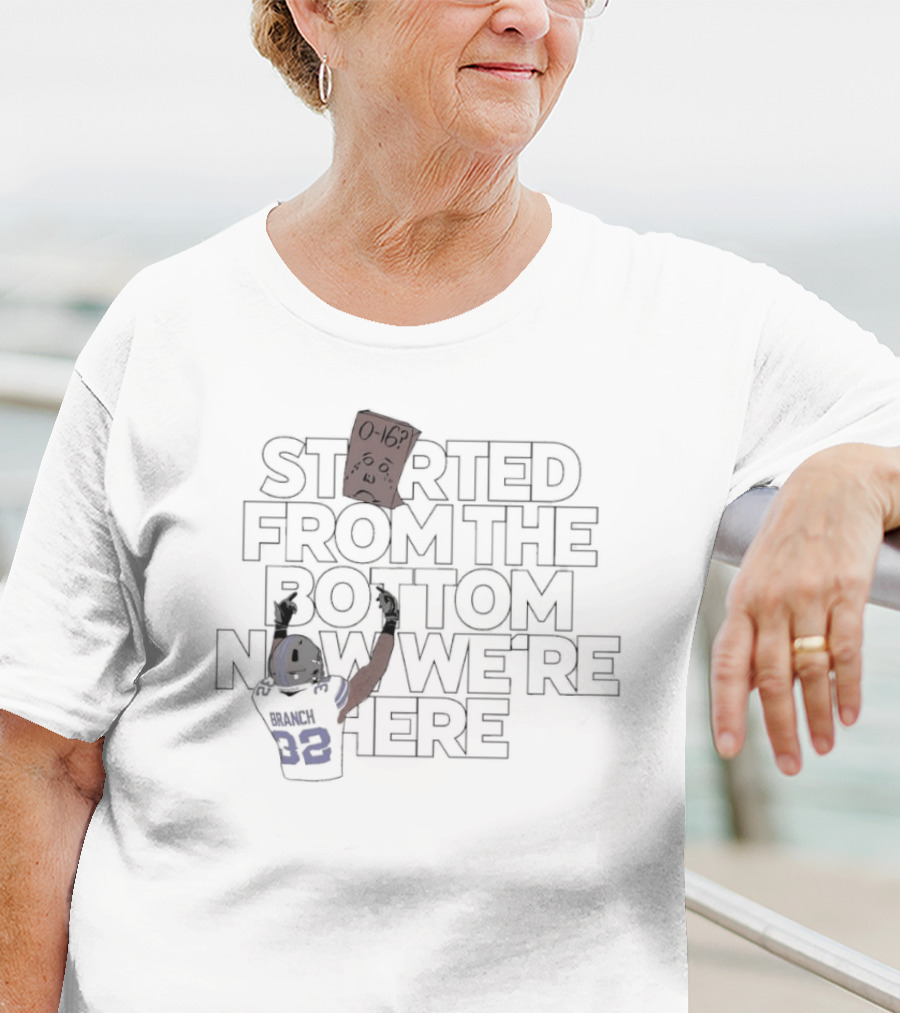 Started From The Bottom Now We’re Here Brian Branch 32 Detroit Lions 0-16? T-Shirt