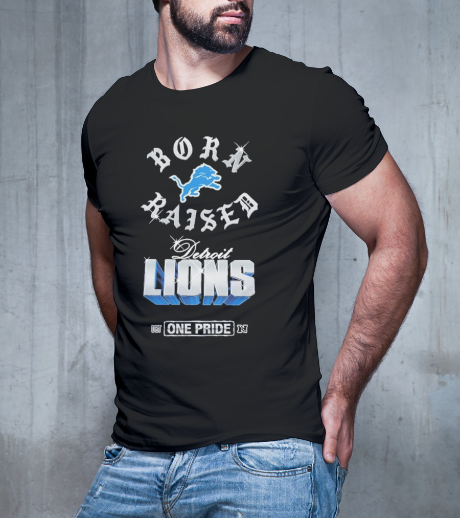 Born Raised Detroit Lions One Pride Chrome T-Shirt