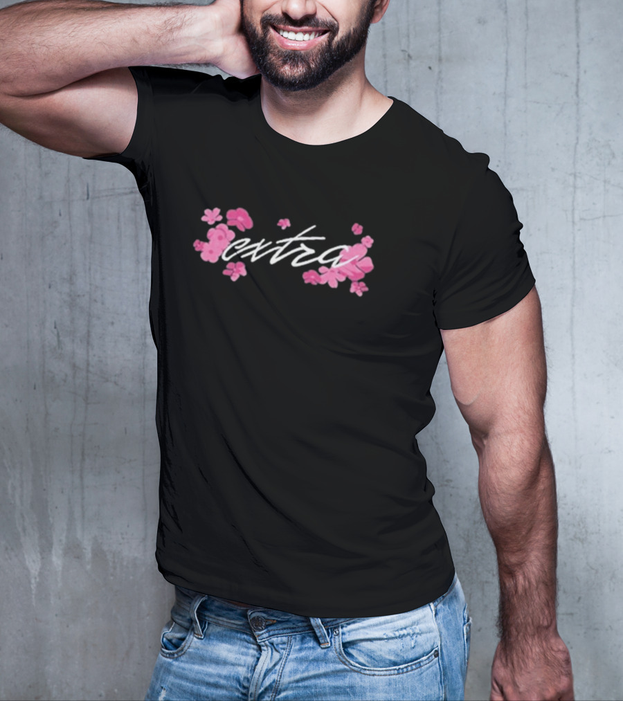 Extraemily Extra Floral Pink Flowers T-Shirt
