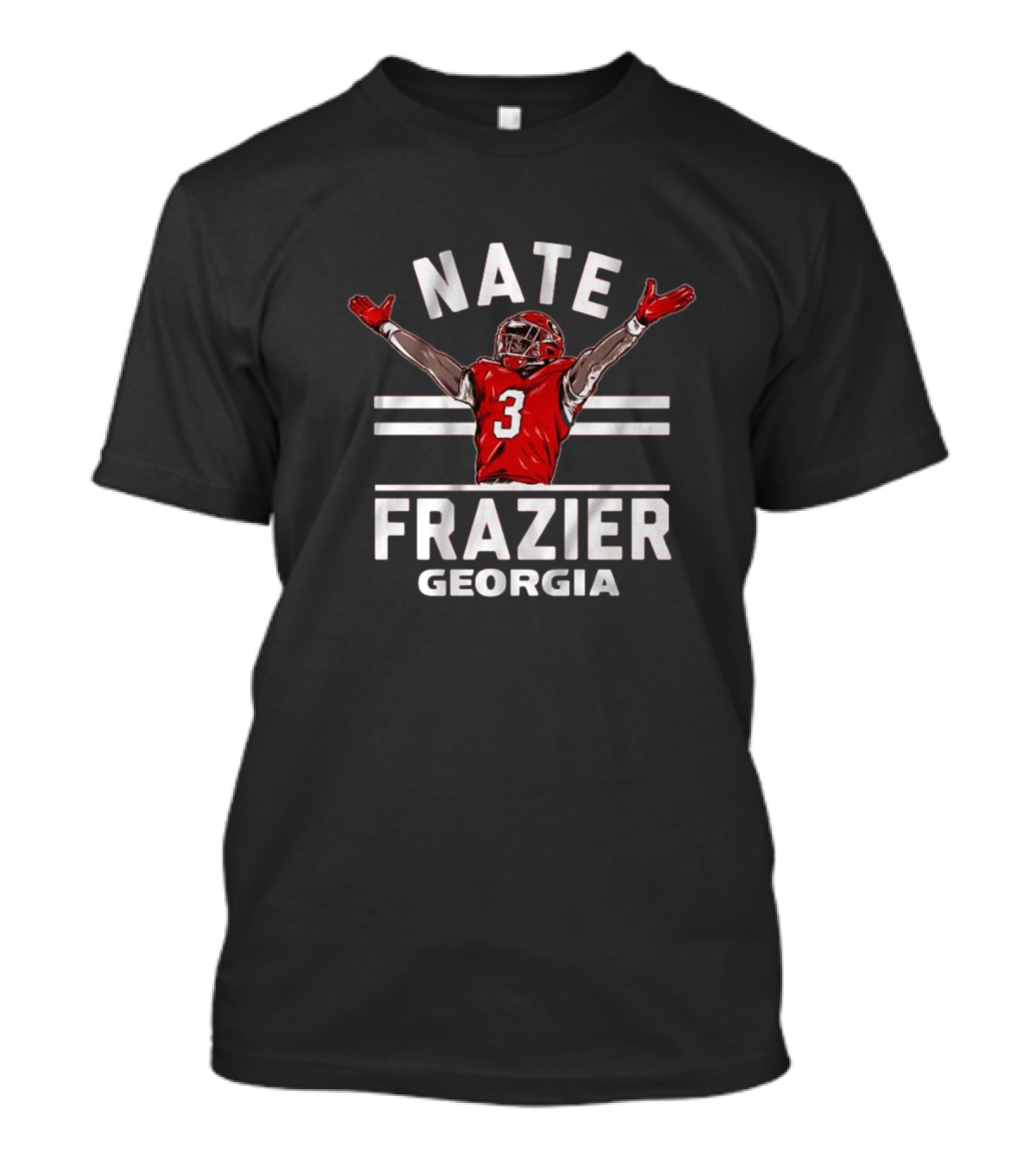 Nate Frazier Georgia Bulldogs Football Number 3 Victory Pose T-Shirt